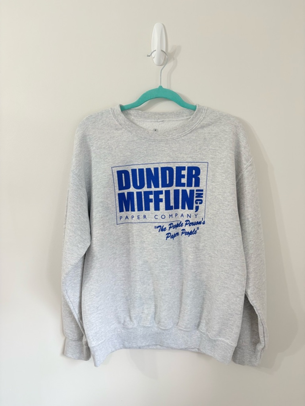 THE OFFICE Dunder Mifflin Crew Neck Grey Sweatshirt Unisex Sz M Casual Comfy